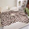 DOTBUY-SHOP Brown Flannel Coral Fleece Checkered Blanket, 150 x 200 cm view 4