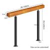 Handrail Railing for Outdoor Steps with 1–2 Steps, Wooden Handrail with 2 Wrought-Iron Posts, Freestanding Non-Slip Safety Handrail, 80 cm/90 cm/10 view 2
