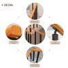 Handrail Railing for Outdoor Steps with 1–2 Steps, Wooden Handrail with 2 Wrought-Iron Posts, Freestanding Non-Slip Safety Handrail, 80 cm/90 cm/10 view 4