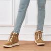 Women's High-Top Lined Winter Boots with Side Zipper, Thick Sole, Round Toe, Suede, Khaki, EU 40.5 view 2