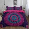 Quixora Deep Rose Red Duvet Cover Set, Floral Ethnic Print, 155 x 220 cm view 3