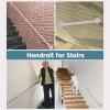 Stair Handrails, 1 m, 120 cm, 1.5 m, 2 m, 250 cm, 3 m, Indoor and Outdoor Safety Handrail, Slip-Resistant Wall-Mounted Wrought-Iron Railing, White view 4