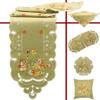 Quinnyshop Easter Bunny, Easter Egg and Daffodil Embroidered Table Runner, 40 x 90 cm, Oval, Polyester, Green view 1