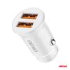 AMiO Car Charger, 2x USB-A, 2.1A, 12/24V, White view 2