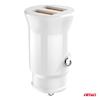 AMiO Car Charger, 2x USB-A, 2.1A, 12/24V, White view 3