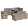 vidaXL 9-Piece Garden Sofa Set with Cushions, Beige PE Rattan view 1