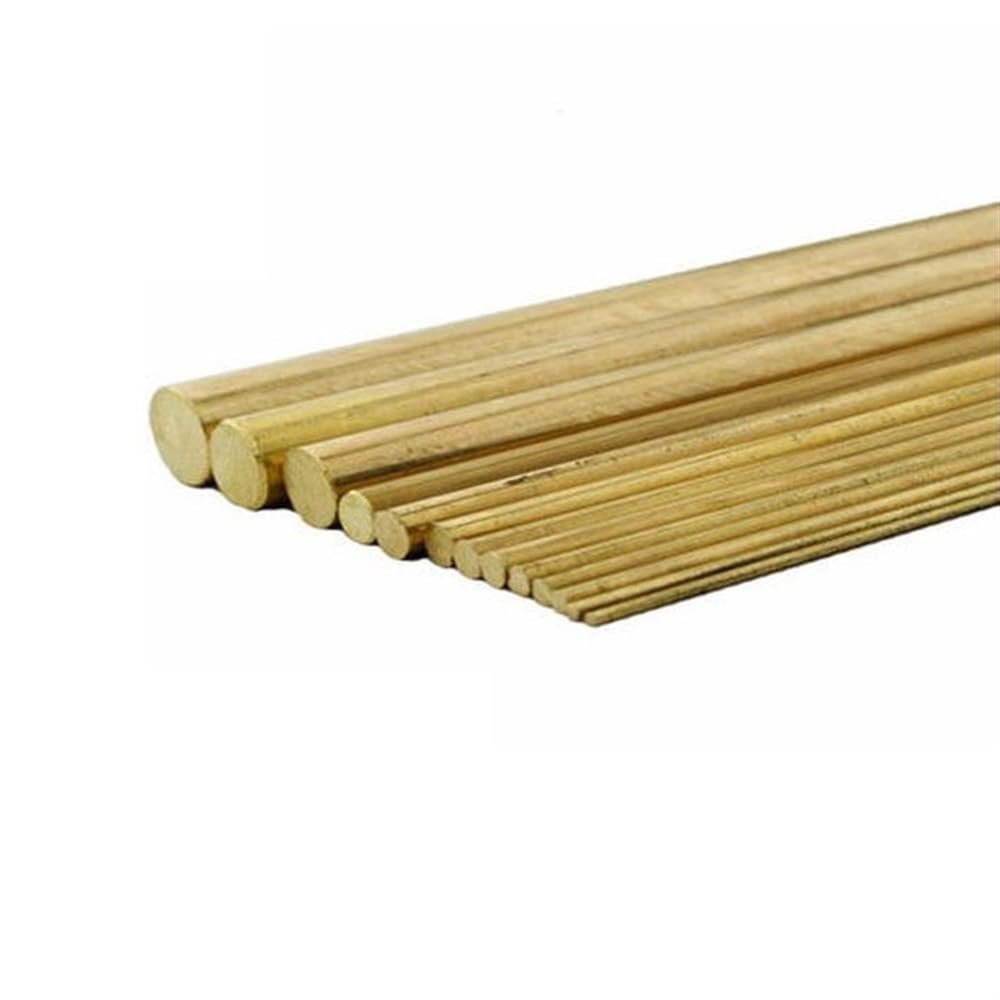 Brass Round Rod, 10 mm Diameter x 100 mm Length, 1 Piece