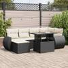 vidaXL 7-Piece Garden Sofa Set with Cushions, Black Poly Rattan view 2