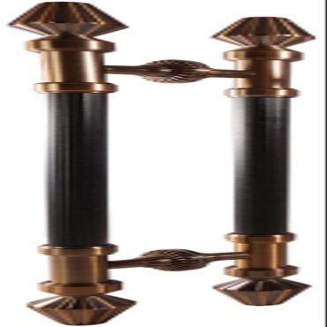 Long Double-Sided Sliding Door Handle Set, Bronze Finish, 88 cm