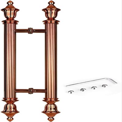 Vintage Round Rose Gold Door Handle, Double-Sided Barn Door Hardware, 3.7 cm