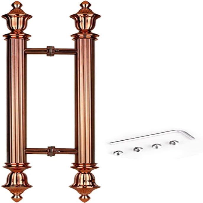 Vintage Round Rose Gold Door Handle, Double-Sided Barn Door Hardware, 3.7 cm