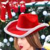 Cowboy Hat Christmas Red Outfit with Gloves view 3
