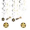 Tiwoca 18th Birthday Decorations, Black and Gold Party Spirals view 1