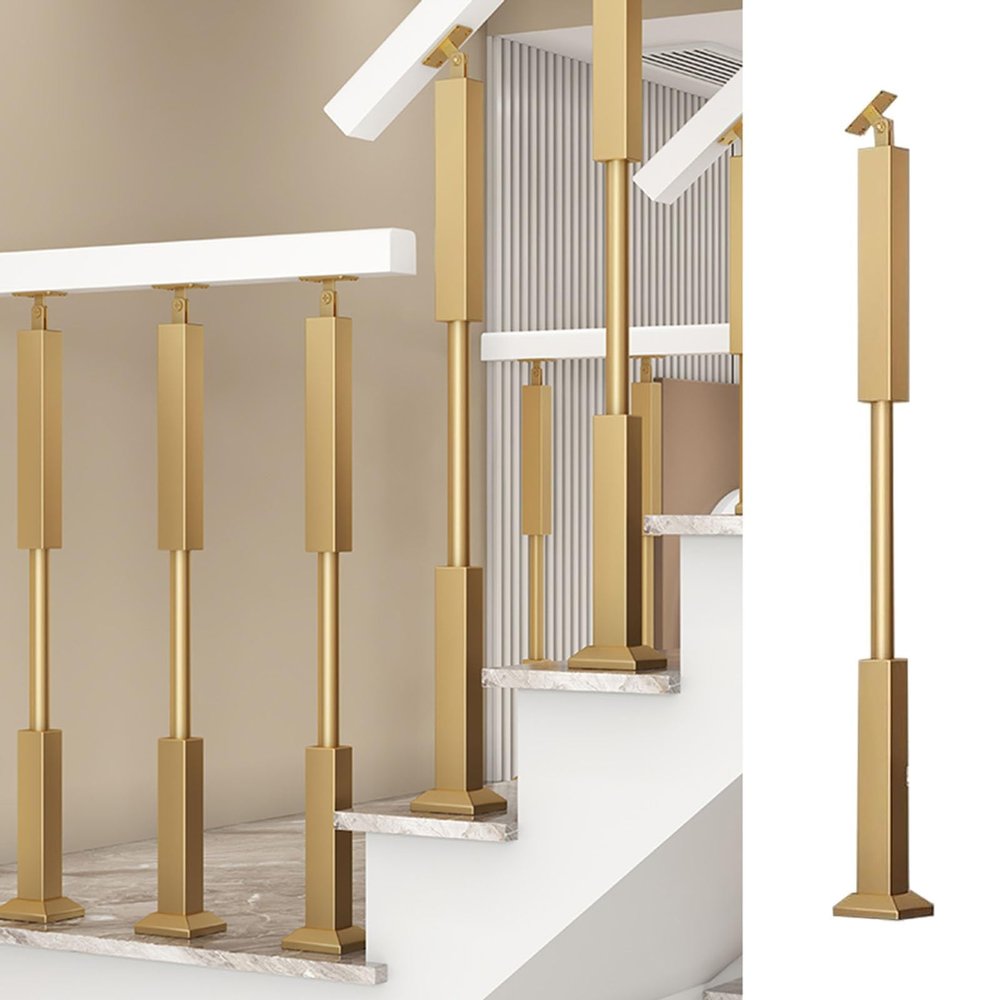 Adjustable Iron Baluster for Stairs, Gold Finish, 90 cm
