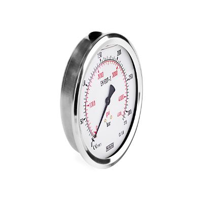 Hydraulic Pressure Gauge DN100, Glycerin-Filled, 100 mm, Rear Connection, 0–315 bar
