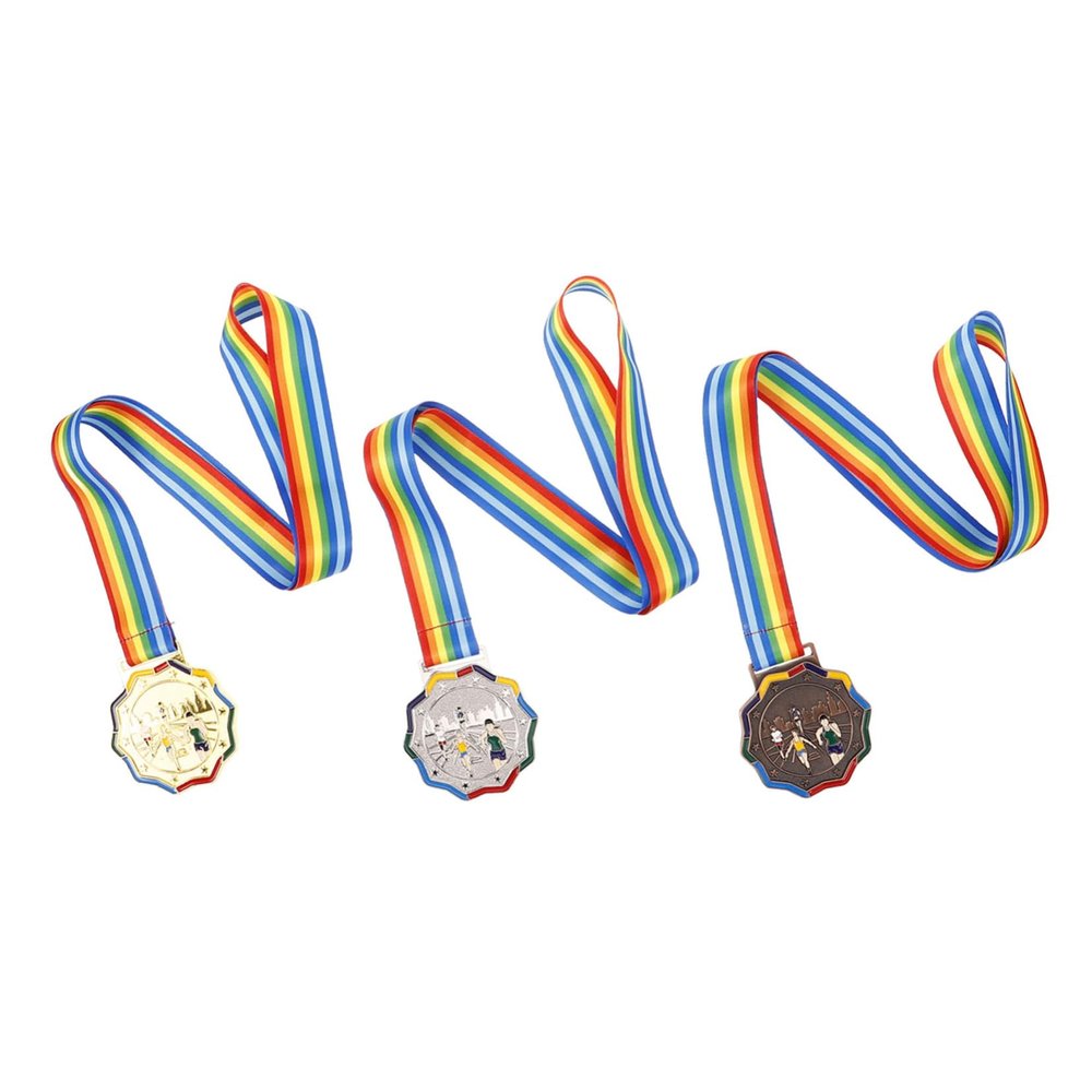 3-Pack Zinc Alloy Running Medals for Outdoor Events