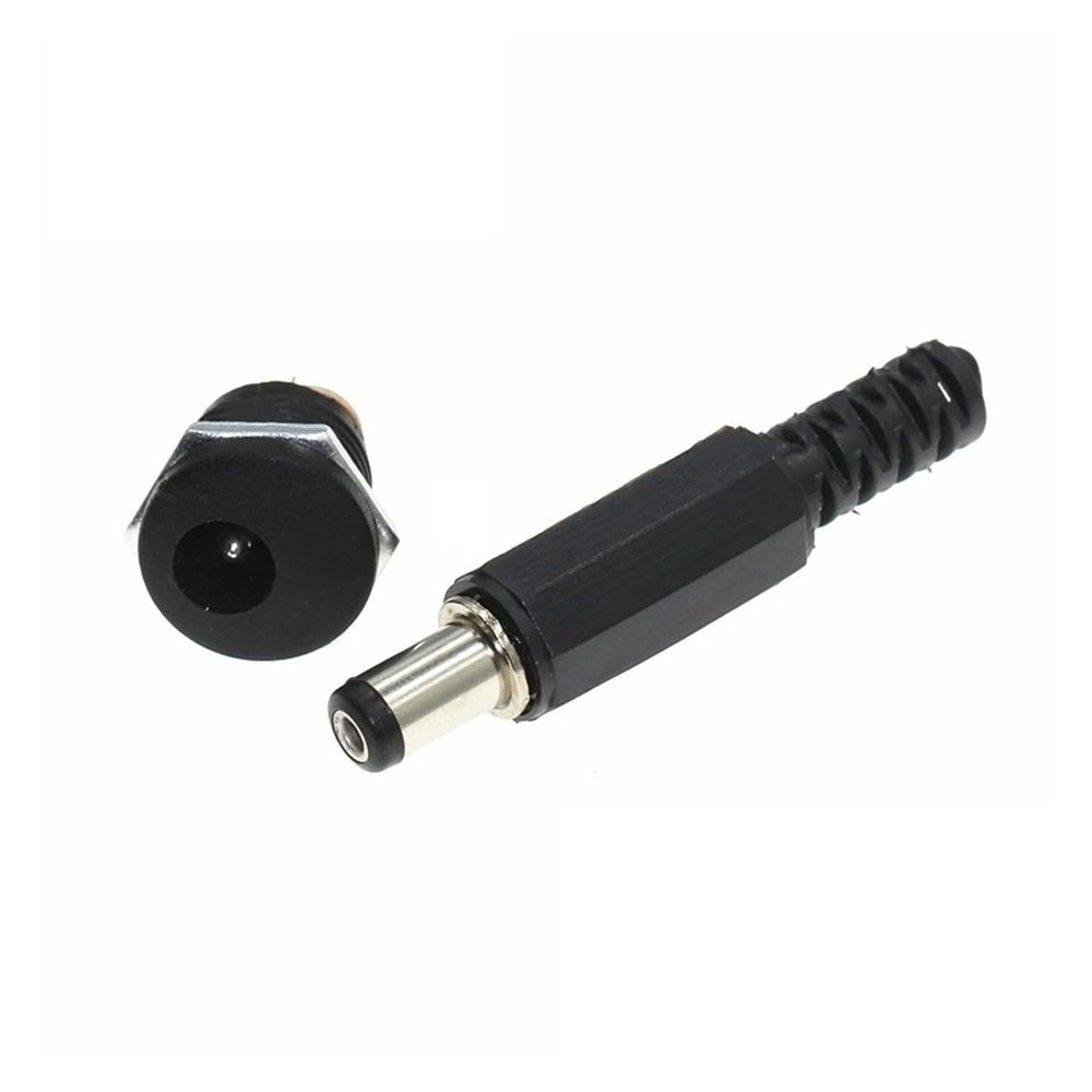 JRBJWYVV 100-Piece DC-022 12V 3A Male Plugs and Female Panel-Mount Sockets, 5.5 × 2.1 mm