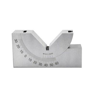 DUOCAI 0.01 mm Angle Gauge, 0–60° Adjustable Angle Gauge with Wrench, Angle Plate, V-Block AP25/AP30/AP46 (AP25)