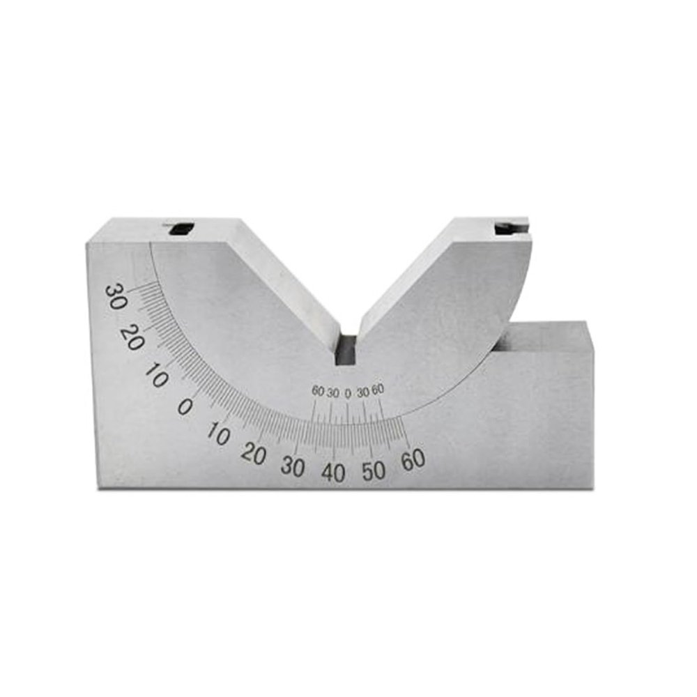 DUOCAI 0.01 mm Angle Gauge, 0–60° Adjustable Angle Gauge with Wrench, Angle Plate, V-Block AP25/AP30/AP46 (AP25)