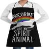 Lsjuee Unicorns Are My Spirit Animal Apron with Pocket, Stylish Adjustable Machine-Washable Bib Apron for Women and Men view 1