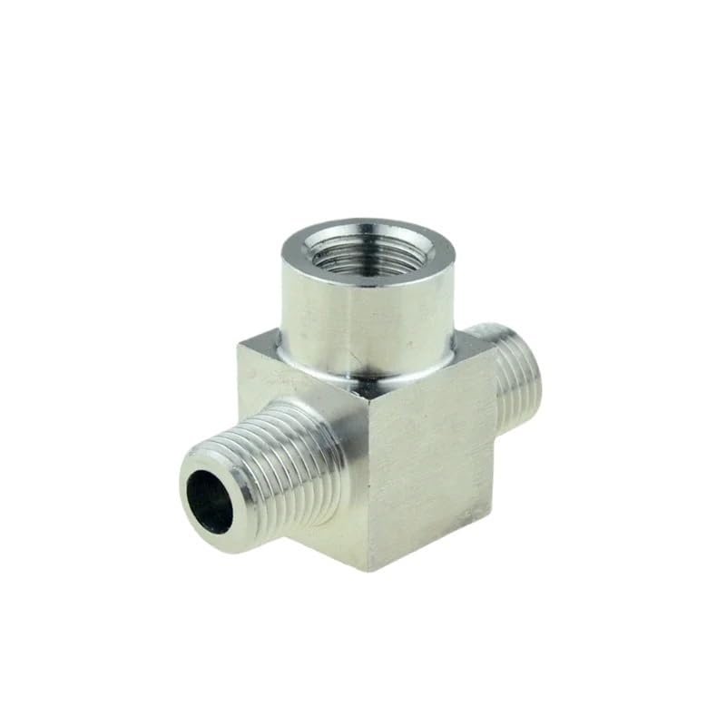 CZAOINCU 304 Stainless Steel 4-Way Pipe Fitting, Tee/Elbow, Female/Male Thread, 1/8, 1/4, 3/8, 1/2