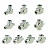 CZAOINCU 304 Stainless Steel 4-Way Pipe Fitting, Tee/Elbow, Female/Male Thread, 1/8, 1/4, 3/8, 1/2 view 2