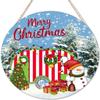 Merry Christmas Happy Camper Wooden Welcome Sign, Round, 12 x 12 in view 1