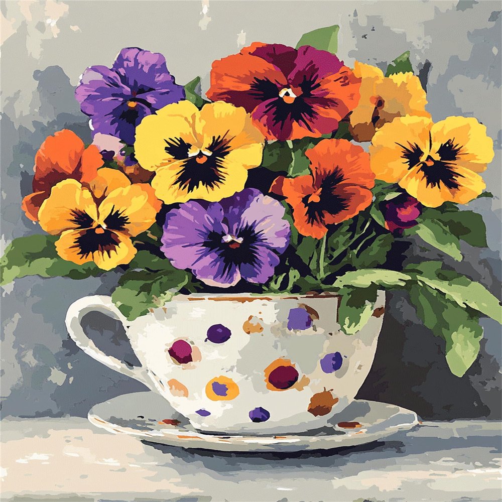 Paint by Numbers for Adults and Beginners, Flower Canvas Kit, 40 x 50 cm