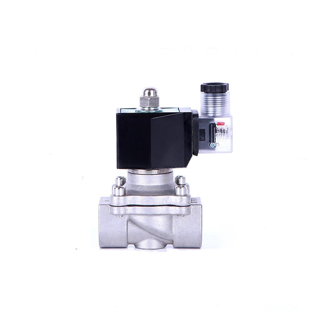 CHULKJFX 3/8-Inch Stainless Steel Solenoid Valve, Normally Closed, Waterproof, with LED Indicator, G-230VAC
