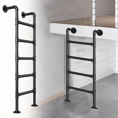 Black Metal Attic Ladder, Adjustable 100–300 cm (260 cm)