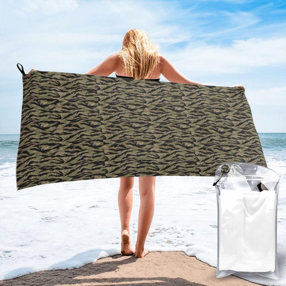 Tiger Stripe Camo Quick-Dry Towel, Lightweight and Fast-Drying for Body, Gym, Travel, Beach and Camping
