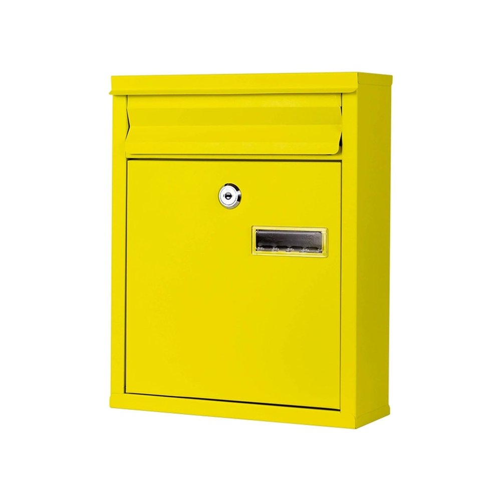 YZMJXNYY Large Weatherproof Wall-Mount Mailbox with Lock, Yellow