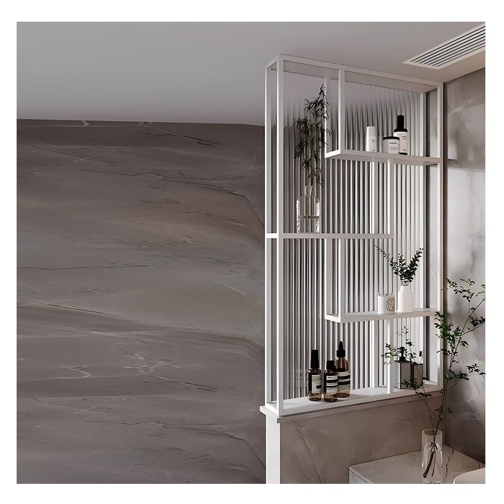 GRRICEPL Room Divider Privacy Screen, Translucent Glass Partition for Bathroom or Entryway, White, 60 x 90 cm