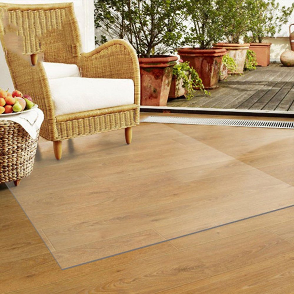 Transparent PVC Floor Protection Mat for Hard Floors, 1.5 mm Thick, Cuttable (110 x 250 cm)