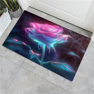 CECE&COLE Non-Slip Bath Mat 50 x 80 cm, Super Absorbent, Washable Bathroom Rug, Gradient Pink Starry Sky