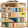 DKSNAJ 360° Rotating White Bookshelf, Space-Saving Children's Picture Book Shelf, 40 x 160 cm, Wood view 1