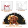 47.9-Inch Rustic Farmhouse Dog with Flower Christmas Tree Skirt view 4