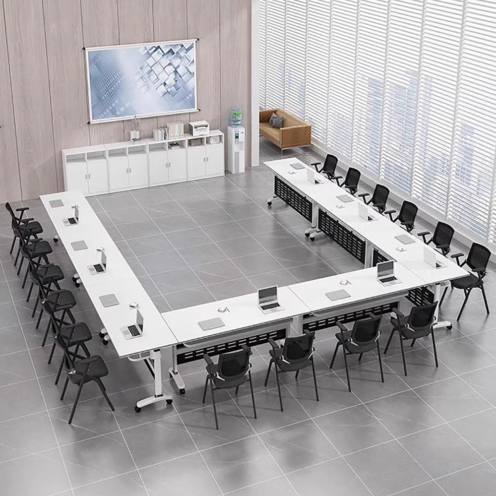 Folding Training and Seminar Table with Steel Panel and Quiet Casters