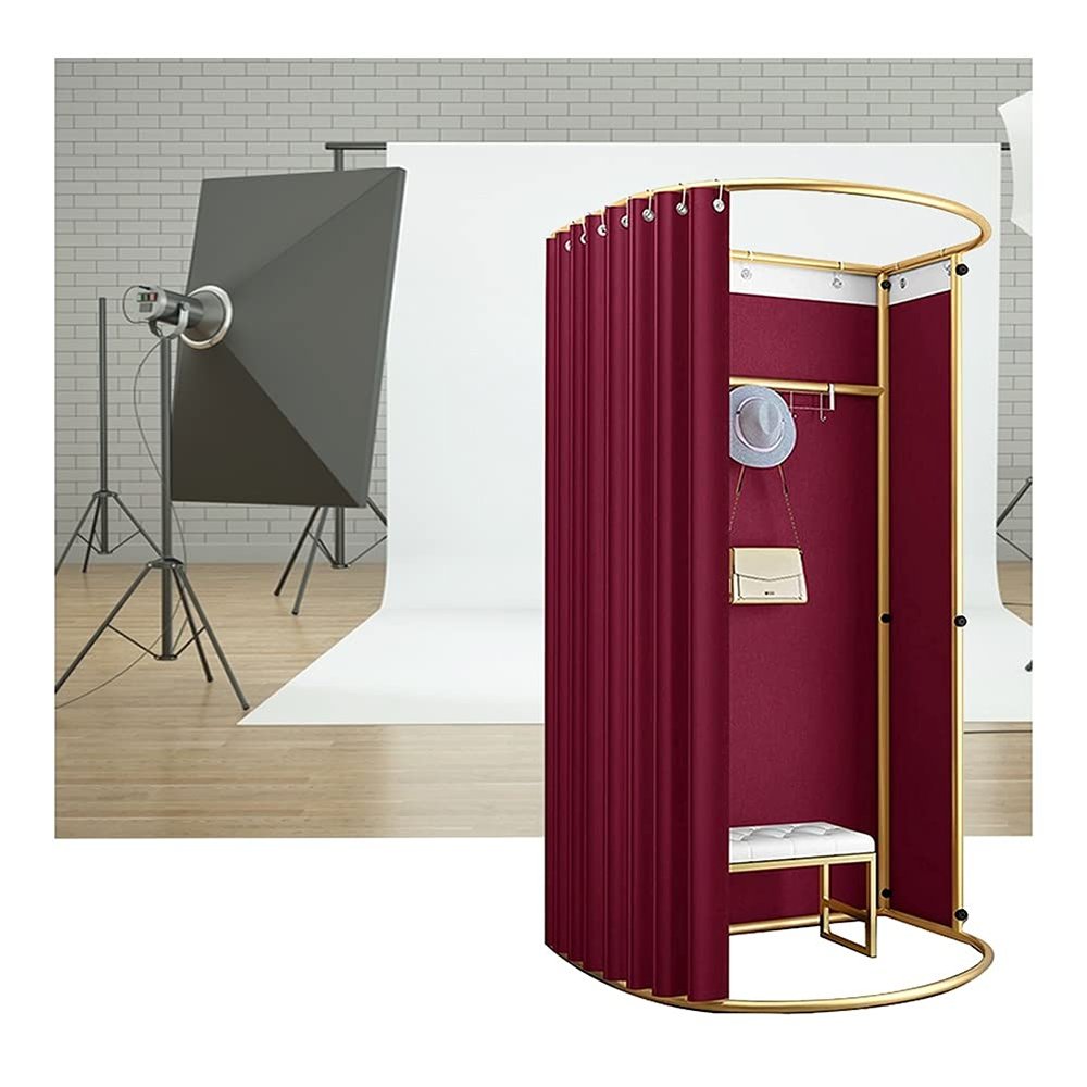 Mobile Changing Room with Privacy Screen, Red, 85 x 80 x 200 cm
