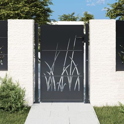 Somanki Garden Gate Anthracite 105 x 155 cm Steel, Grass Design