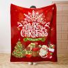 Wpamlrta Christmas Throw Blanket with Tree and Santa, Red, Soft Plush Fleece, 152 x... view 1