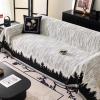 Chenille Sofa Throw with Tassels, Black, 180 x 130 cm view 1