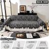 Chenille Sofa Throw with Tassels, Black, 180 x 130 cm view 4