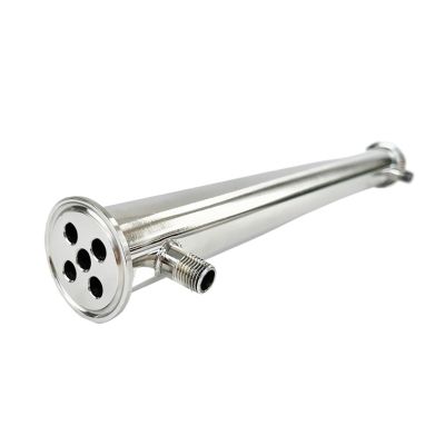 DUOCAI 1.5" 38 mm (OD 50.5 mm) Tri-Clamp Condenser with 1/4" Male Thread, 400 mm, for Distillation, Dephlegmation and Reflux, SS304
