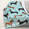 DOTBUY-SHOP Flannel Cozy Blanket, Dachshund Print, 100 x 150 cm view 1