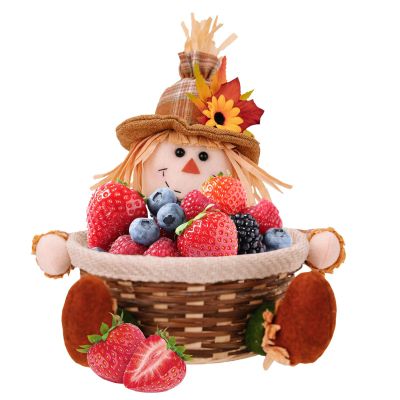 Sunflower Scarecrow Doll – Harvest Figure and Candy Basket