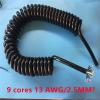 9-Core Coiled Mechanical Telescopic Spring-Wire Cable, 13 AWG Pure Copper, 2.5 mm², 9 m view 2