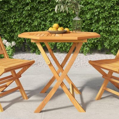 Outdoor Folding Dining Table, 85 x 85 x 76 cm, Solid Teak