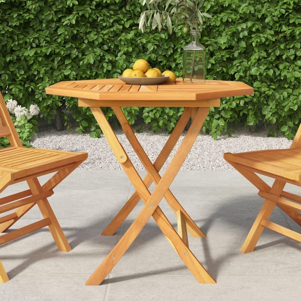 Outdoor Folding Dining Table, 85 x 85 x 76 cm, Solid Teak