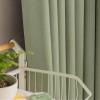 Aotiwe Boho Outdoor Curtain, Blackout Bedroom Curtain, Solid Green Chenille Curtains, 2-Piece Set, 107 x 160 cm view 2
